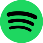Image: Spotify logo. Three black bars against a green background.